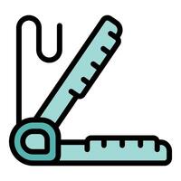 Folding ruler measuring length for precise measurement taking vector