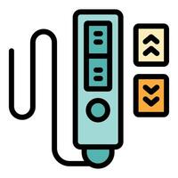 Glucose meter measuring blood sugar level with up and down arrows vector