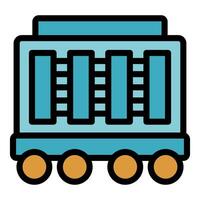 Mobile data center operating system server room on wheels icon vector