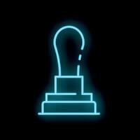 Blue neon video animation of a stamp on a black background vector
