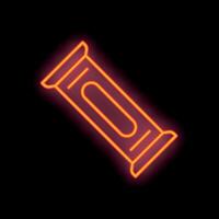 Red neon sign depicting a flow pack on black background vector