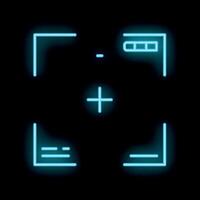 Neon glowing target aim symbol showing the concept of focus vector