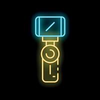 Neon sign of a gimbal smartphone stabilizer for video recording and content creation vector