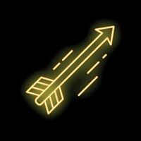 Neon arrow flying across a black background vector