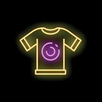 Neon sign of t shirt with print showing clothing store advertisement vector