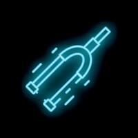 Neon bicycle fork glowing on black background vector