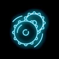Neon gears turning in perpetual mechanical motion vector