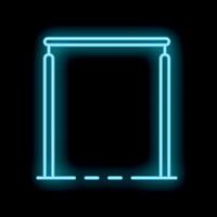 Glowing neon sign representing parallel bars for gymnastics on a black background vector