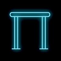 Neon blue glowing parallel bars on a black background vector