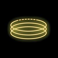 Glowing neon yellow concentric circles creating tunnel effect vector