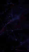 Vertical plexus tech background with glowing neon colored connecting lines and nodes. Digital data network connections concept. This science and technology animation is full HD and a seamless loop. video