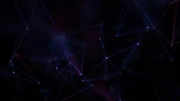 Abstract plexus tech background with glowing neon colored connecting lines and nodes. Digital data network connections concept. This science and technology animation is full HD and a seamless loop. video