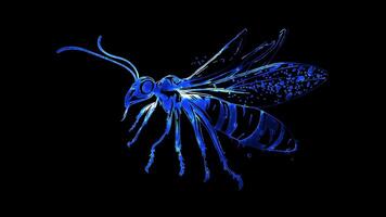 Neon frame effect, mosquito on black background video
