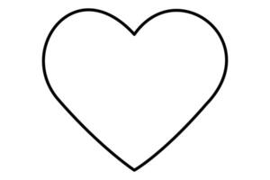 Continuous one line drawing of heart icon, heart shape, heart symbol outline art illustration vector