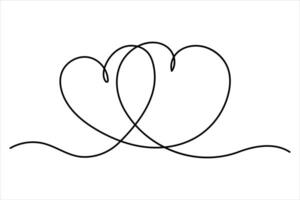 heart symbol continuous one single line drawing of heart art illustration vector