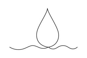 Continuous line drawing of Water drop line icon. rain drop icon illustration vector