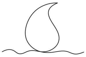 Water drop line icon. rain drop icon single line drawing outline illustration vector
