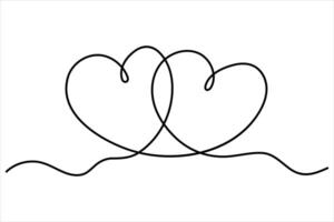 heart symbol continuous single line art celebration decoration concept outline illustration vector