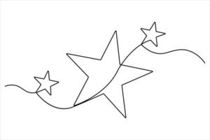 Continuous one line drawing of Star concept hand drawn minimalism style Star line art illustration vector