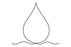 Water drop line icon. rain drop icon single line drawing outline illustration vector