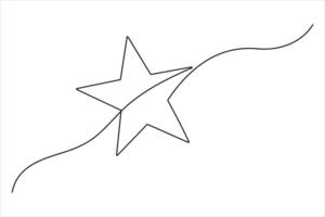 Continuous single line drawing art of Star single line concept illustration vector
