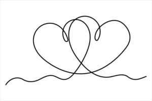 Heart sign in continuous one line drawing vector
