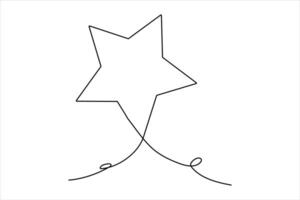 Continuous one line Star concept outline art illustration vector