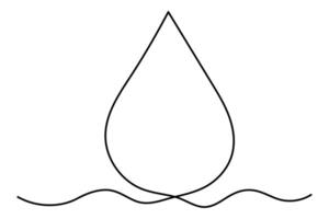 Continuous one line drawing Water drop line icon. rain drop icon concept art illustration vector