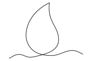 Continuous line drawing of Water drop line icon. rain drop icon art illustration vector