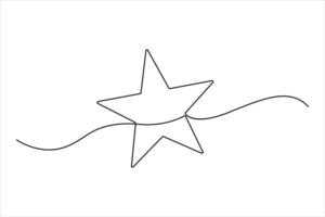 Continuous one line drawing of Star symbol concept outline illustration vector