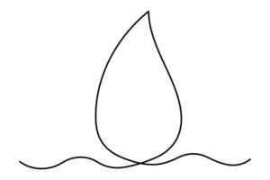 Water drop line icon. rain drop icon single-line drawing of art illustration vector