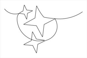 Continuous one line drawing ofStar concept outline art illustration isolated on white background vector