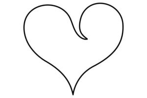 Continuous one line drawing of heart icon, heart shape, heart symbol Doodle art illustration vector