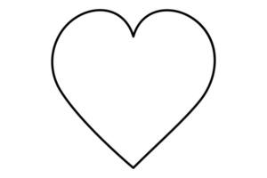 Continuous one line drawing of isolated heart icon, heart shape, heart symbol outline art illustration vector