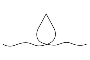 Water drop line icon. rain drop icon single line drawing minimalism design outline art illustration vector