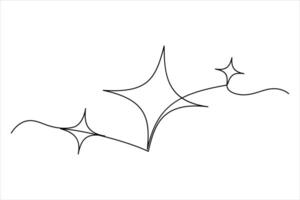 Continuous one line drawing Star concept art illustration of white background vector