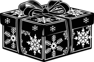 gift box with snowflakes pattern on a white background. vector