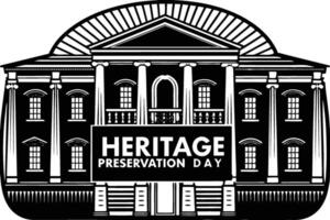 heritage preservation day historic building out. vector