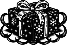festive christmas gift box on a white background . vector