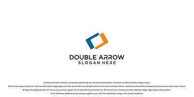 Simple double arrow logo design with unique concept premium vector