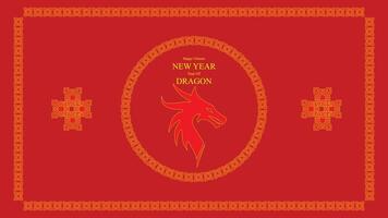 Dragon in Ring Pattern chinesse ornament , lunar new year background vector