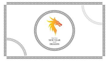 Dragon in Ring Pattern chinesse ornament , lunar new year background vector