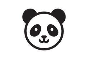 a panda bear is shown in a simple black and white design vector