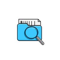 A magnifying glass and a folder icon vector