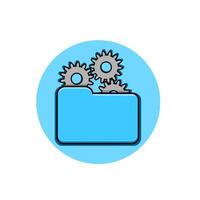 Folder icon with gears and gears icon illustration vector