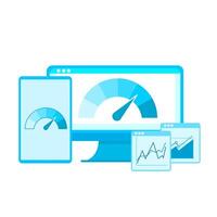illustration of data analysis, web optimization. for web banners, social media banners, business presentations. flat style . part 1 vector