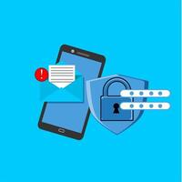 Stock illustration Data protection. Security system on smart phone. part 2 vector