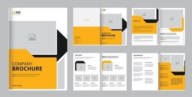 Clean and professional corporate 08 page editable brochure design template vector