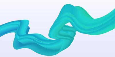turquoise gradient wavy fluid abstract background vector
