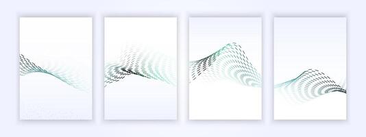 Cover design with white background and green wavy dotted lines, suitable for report designs, posters, business and so on vector